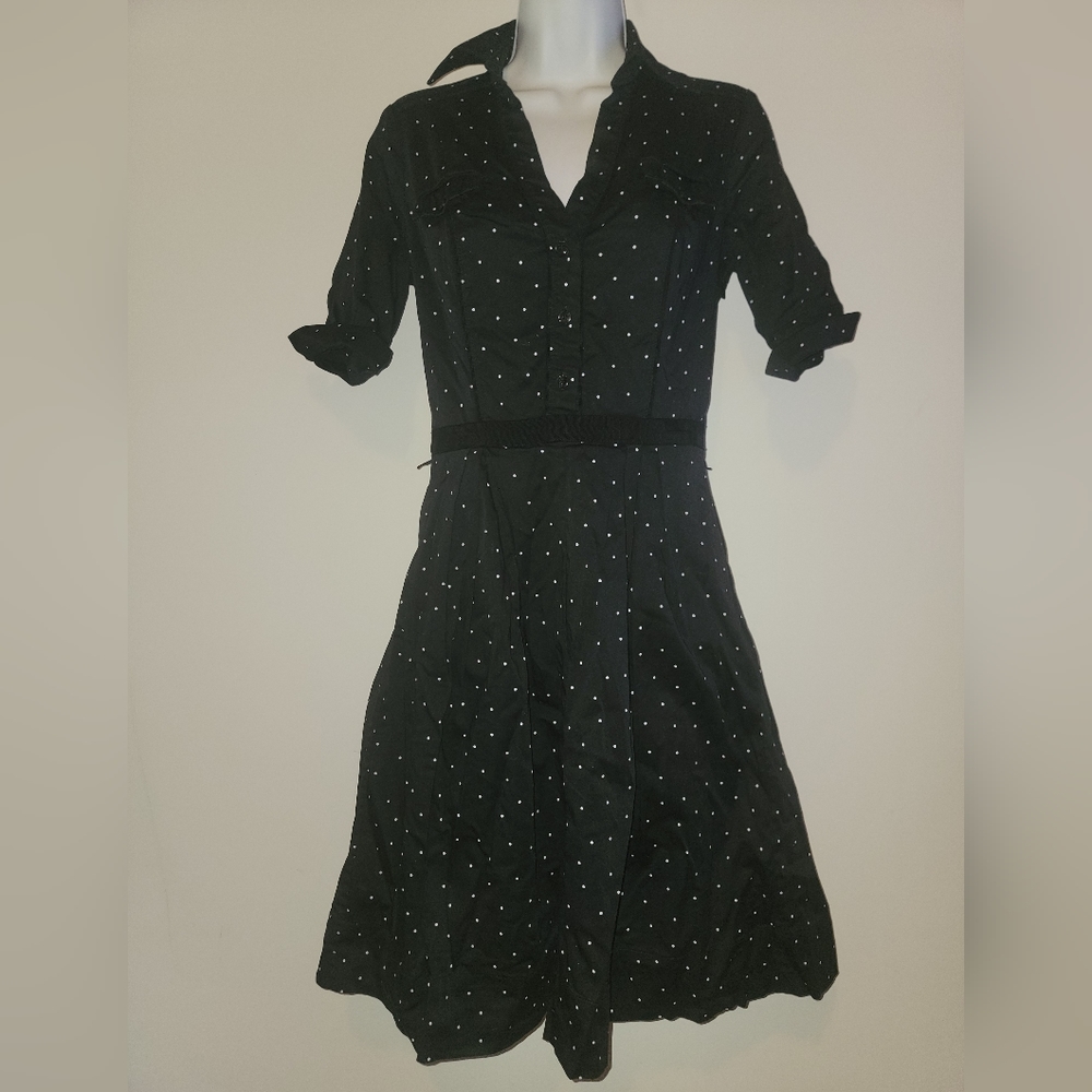 White House Black Market fit & flare polka dot dress
